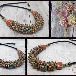 Szines bogyós nyaklánc - ékszer - nyaklánc - gyöngyös nyaklánc - Meska.hu