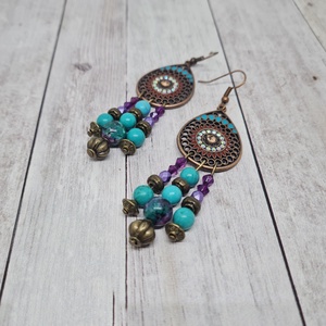 Bohém stilusu fülbevaló - Meska.hu