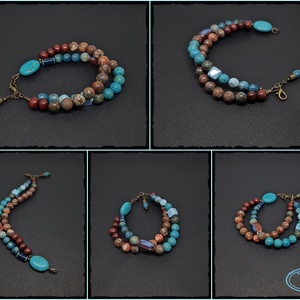 Karkötő vegyes ásványokból - ékszer - karkötő - gyöngyös karkötő - Meska.hu