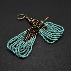 Türkiz-bronz fülbevaló - Meska.hu