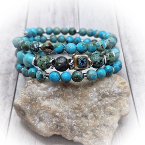 Jáspis karperec - ékszer - karkötő - széles karkötő - Meska.hu