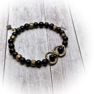 Fekete Turmalin karkötő - ékszer - karkötő - ásványkarkötő - Meska.hu