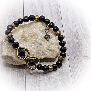 Fekete Turmalin karkötő, Ékszer, Karkötő, Ásványkarkötő, Ékszerkészítés, MESKA