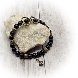 Fekete Turmalin karkötő - ékszer - karkötő - ásványkarkötő - Meska.hu