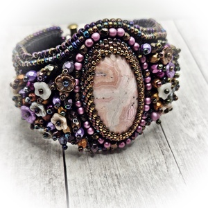 Gyöngyhimzett karkötő, Ékszer, Karkötő, Széles karkötő, Ékszerkészítés, MESKA