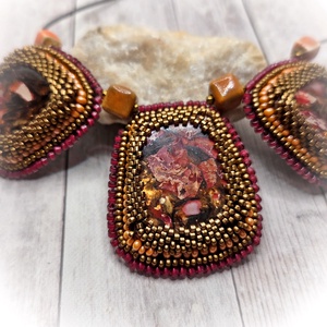 Jáspis nyaklánc - ékszer - nyaklánc - medálos nyaklánc - Meska.hu