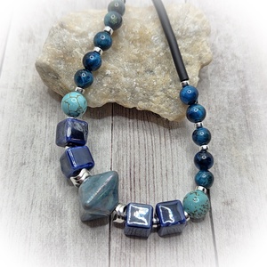 Kék tigrisszem-howlit nyaklánc - Meska.hu