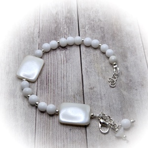  Jáde ásványgyöngy karkötö , Ékszer, Karkötő, Karkötő medállal, Ékszerkészítés, MESKA