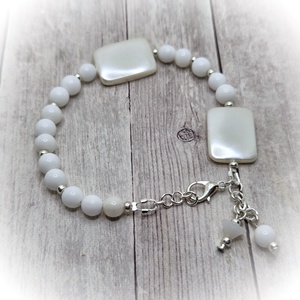  Jáde ásványgyöngy karkötö  - ékszer - karkötő - karkötő medállal - Meska.hu