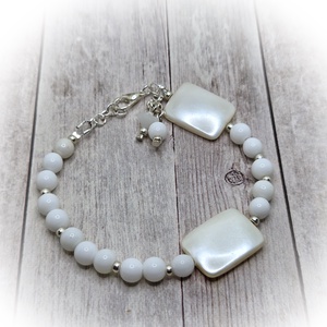  Jáde ásványgyöngy karkötö  - ékszer - karkötő - karkötő medállal - Meska.hu