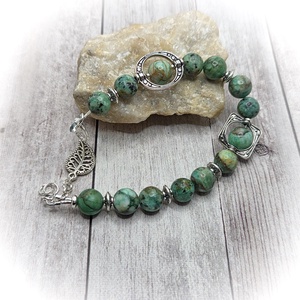 Zöld türkiz karlánc - ékszer - karkötő - ásványkarkötő - Meska.hu