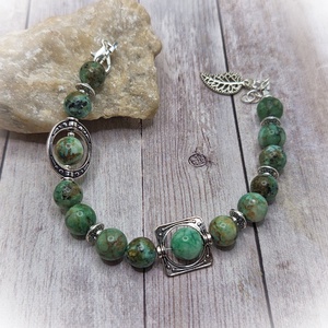 Zöld türkiz karlánc - ékszer - karkötő - ásványkarkötő - Meska.hu
