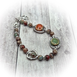 Kigyóbőr jáspis karlánc, Ékszer, Karkötő, Ásványkarkötő, Ékszerkészítés, MESKA