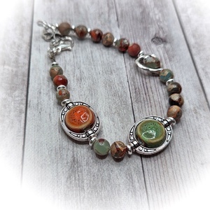 Kigyóbőr jáspis karlánc - ékszer - karkötő - ásványkarkötő - Meska.hu