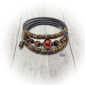 Tigrisszem-jáspis karperec - ékszer - karkötő - széles karkötő - Meska.hu