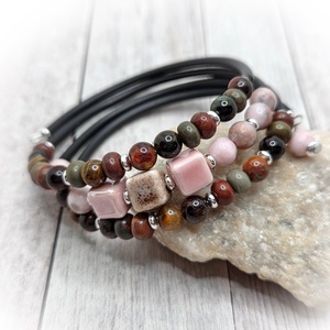 Jáspis-tigrisszem karkötő - ékszer - karkötő - széles karkötő - Meska.hu