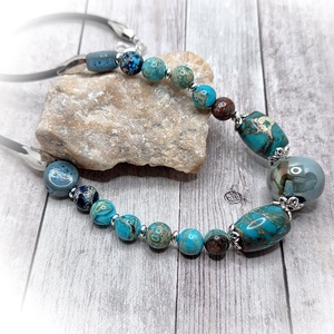 Jáspis nyaklánc - ékszer - nyaklánc - gyöngyös nyaklánc - Meska.hu