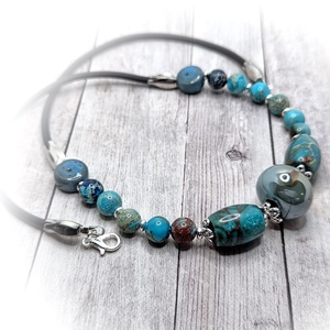 Jáspis nyaklánc - ékszer - nyaklánc - gyöngyös nyaklánc - Meska.hu