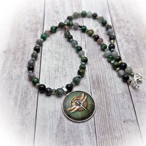 Tigirsszem-achát nyaklánc - ékszer - nyaklánc - medálos nyaklánc - Meska.hu