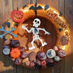 Félelmetes Halloween - Ősz, ajtódísz, kopogtató, narancssárga - otthon & életmód - dekoráció - Meska.hu