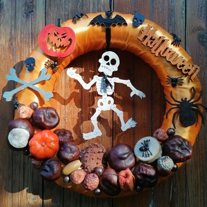 Félelmetes Halloween - Ősz, ajtódísz, kopogtató, narancssárga - otthon & életmód - dekoráció - Meska.hu