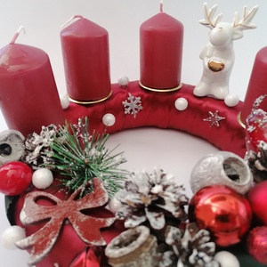 Bordó adventi koszorú 1 - karácsony, tél, advent - karácsony - adventi díszek - adventi koszorú - Meska.hu