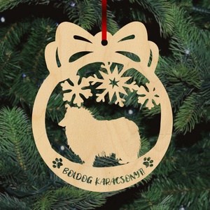 Skót juhászos fa karácsonyfadísz, Karácsony, Karácsonyi lakásdekoráció, Karácsonyfadíszek, Famegmunkálás, MESKA
