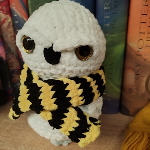 Horgolt Hedwig Inspirálta Bagoly - 20 cm-es Amigurumi Dekoráció vagy Ajándék, Játék & Sport, Plüssállat & Játékfigura, Plüss mesefigurák, Horgolás, MESKA