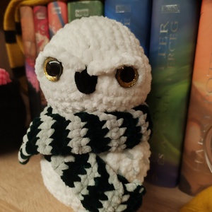 Horgolt Hedwig Inspirálta Bagoly - 20 cm-es Amigurumi Dekoráció vagy Ajándék - játék & sport - plüssállat & játékfigura - plüss mesefigurák - Meska.hu