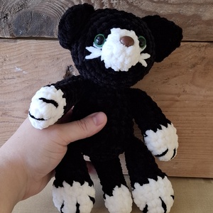 Amigurumi fekete cica - játék & sport - plüssállat & játékfigura - cica - Meska.hu