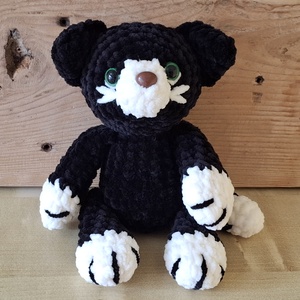 Amigurumi fekete cica, Játék & Sport, Plüssállat & Játékfigura, Cica, Horgolás, MESKA