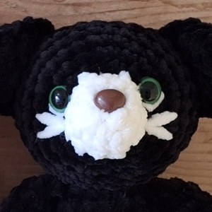Amigurumi fekete cica - játék & sport - plüssállat & játékfigura - cica - Meska.hu