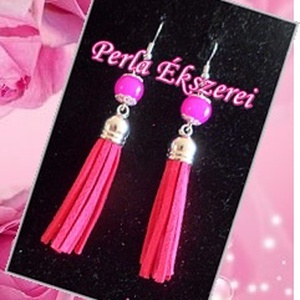 Pink színvilág - ékszer - fülbevaló - rojtos fülbevaló - Meska.hu