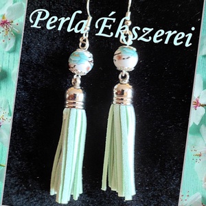 Világoszöld színvilág - ékszer - fülbevaló - rojtos fülbevaló - Meska.hu Világoszöld színvilág - ékszer - fülbevaló - rojtos fülbevaló - Meska.hu