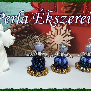 Angyalkák gyöngyös köntösben  - karácsony - karácsonyi lakásdekoráció - karácsonyi manók, figurák - Meska.hu