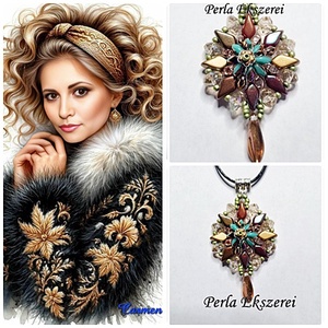 Rebeka szelence medál, Ékszer, Nyaklánc, Medálos nyaklánc, Gyöngyfűzés, gyöngyhímzés, Ékszerkészítés, MESKA