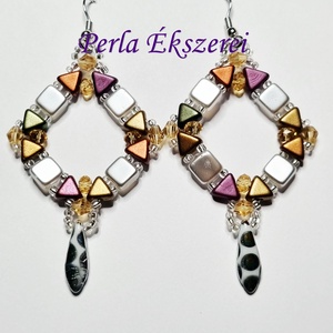 Bianca fülbevaló - ékszer - fülbevaló - lógós kerek fülbevaló - Meska.hu