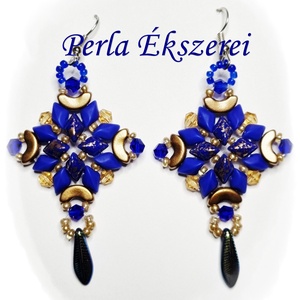 Királykék aranyban - ékszer - fülbevaló - lógó fülbevaló - Meska.hu