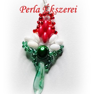 Nemzeti színű fülbevaló - ékszer - fülbevaló - lógó fülbevaló - Meska.hu