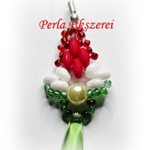 Nemzeti színű fülbevaló 2. - ékszer - fülbevaló - lógó fülbevaló - Meska.hu