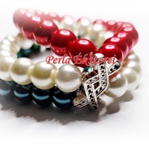 3 soros karkötő - ékszer - karkötő - gyöngyös karkötő - Meska.hu