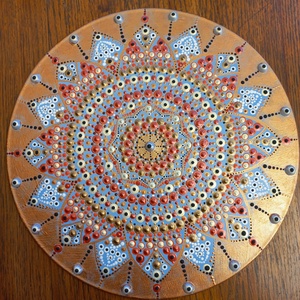 Mandala gyöngy díszítéssel, Otthon & Életmód, Dekoráció, Spiritualitás, Mandala, Decoupage, transzfer és szalvétatechnika, Festett tárgyak, MESKA