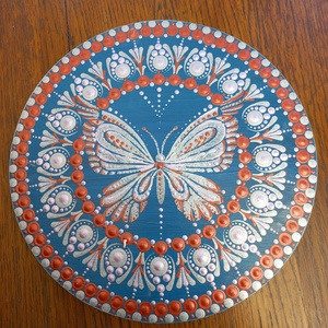 Pillangós mandala , Otthon & Életmód, Dekoráció, Spiritualitás, Mandala, Festett tárgyak, MESKA