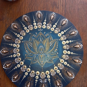 Lótuszvirágos mandala , Otthon & Életmód, Dekoráció, Spiritualitás, Mandala, Festett tárgyak, MESKA