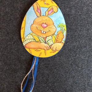Húsvéti fa dísz szalagokkal, madzaggal, fagolyókkal., Ünnepi díszek, dekorációk, Húsvéti díszek és dekorációk, Decoupage, transzfer és szalvétatechnika, MESKA