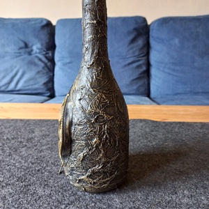 Bőség üveg pénz érmékkel, arany színnel. - otthon & életmód - dekoráció - asztal és polc dekoráció - díszüveg - Meska.hu