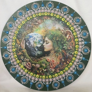 Mandala falapon, nyomtatott fém  betéttel - Meska.hu