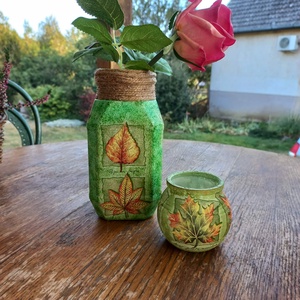 Őszi leveles mécsestartó - otthon & életmód - gyertya, illat, aroma - mécses és mécsestartó - Meska.hu