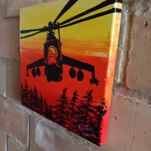 Támadó helikopter - művészet - festmény - akril - Meska.hu