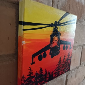 Támadó helikopter - művészet - festmény - akril - Meska.hu